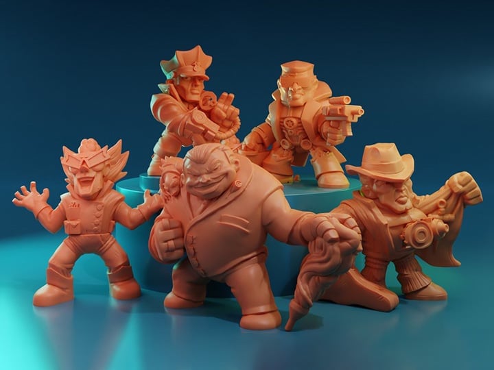 COPS 'N CROOKS Figure Five-Pack (Pink) Gallery Image 1