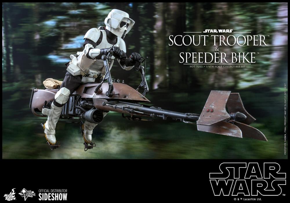 Star Wars: Return of the Jedi MMS612 Scout Trooper and Speeder Bike 1/6th Scale Collectible Figure Set Gallery Image 4