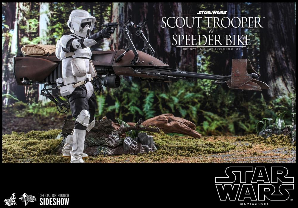 Star Wars: Return of the Jedi MMS612 Scout Trooper and Speeder Bike 1/6th Scale Collectible Figure Set Gallery Image 14