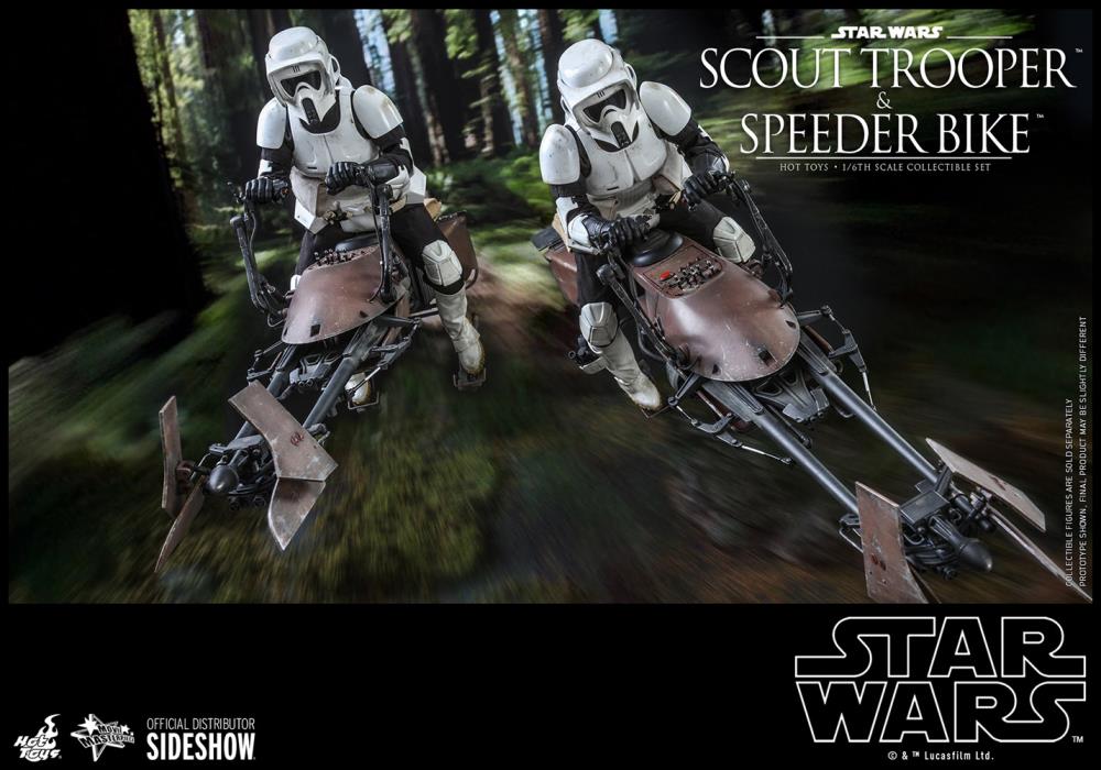 Star Wars: Return of the Jedi MMS612 Scout Trooper and Speeder Bike 1/6th Scale Collectible Figure Set Gallery Image 8