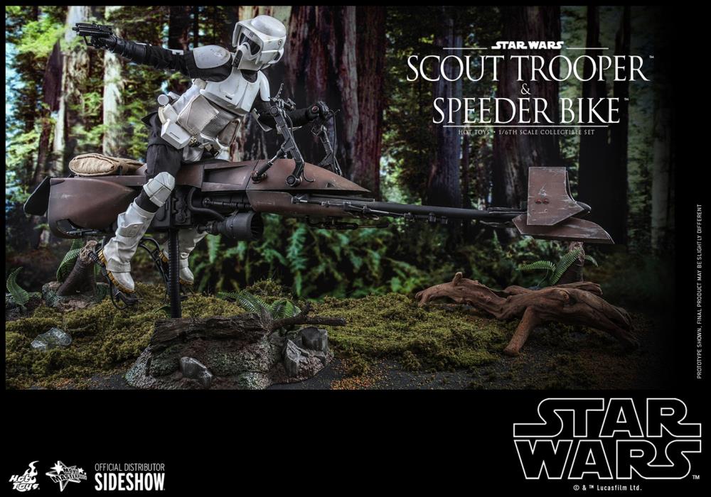 Star Wars: Return of the Jedi MMS612 Scout Trooper and Speeder Bike 1/6th Scale Collectible Figure Set Gallery Image 7