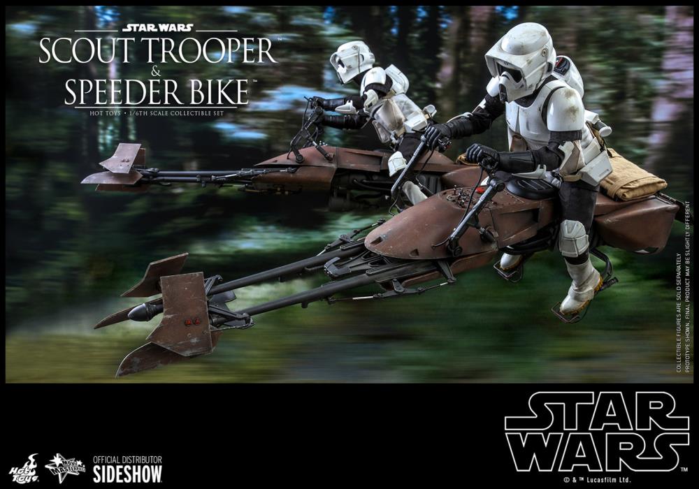 Star Wars: Return of the Jedi MMS612 Scout Trooper and Speeder Bike 1/6th Scale Collectible Figure Set Gallery Image 13