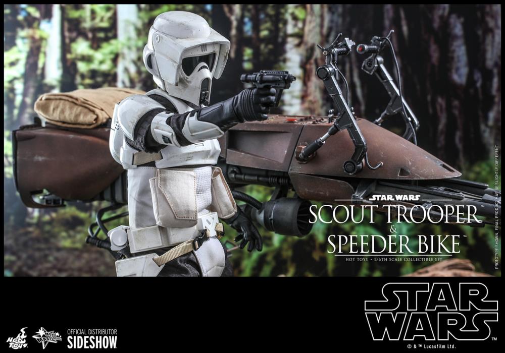 Star Wars: Return of the Jedi MMS612 Scout Trooper and Speeder Bike 1/6th Scale Collectible Figure Set Gallery Image 11