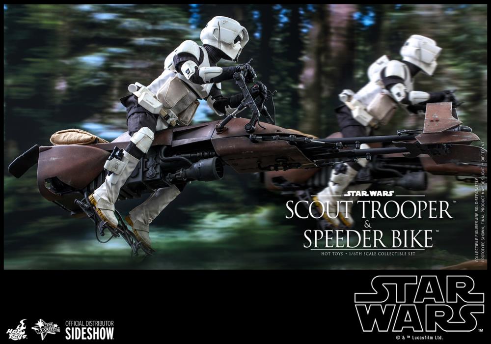 Star Wars: Return of the Jedi MMS612 Scout Trooper and Speeder Bike 1/6th Scale Collectible Figure Set Gallery Image 12