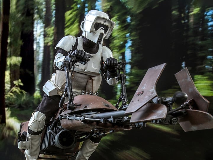 Star Wars: Return of the Jedi MMS612 Scout Trooper and Speeder Bike 1/6th Scale Collectible Figure Set Gallery Image 1