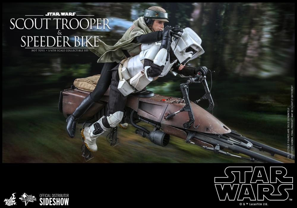 Star Wars: Return of the Jedi MMS612 Scout Trooper and Speeder Bike 1/6th Scale Collectible Figure Set Gallery Image 10