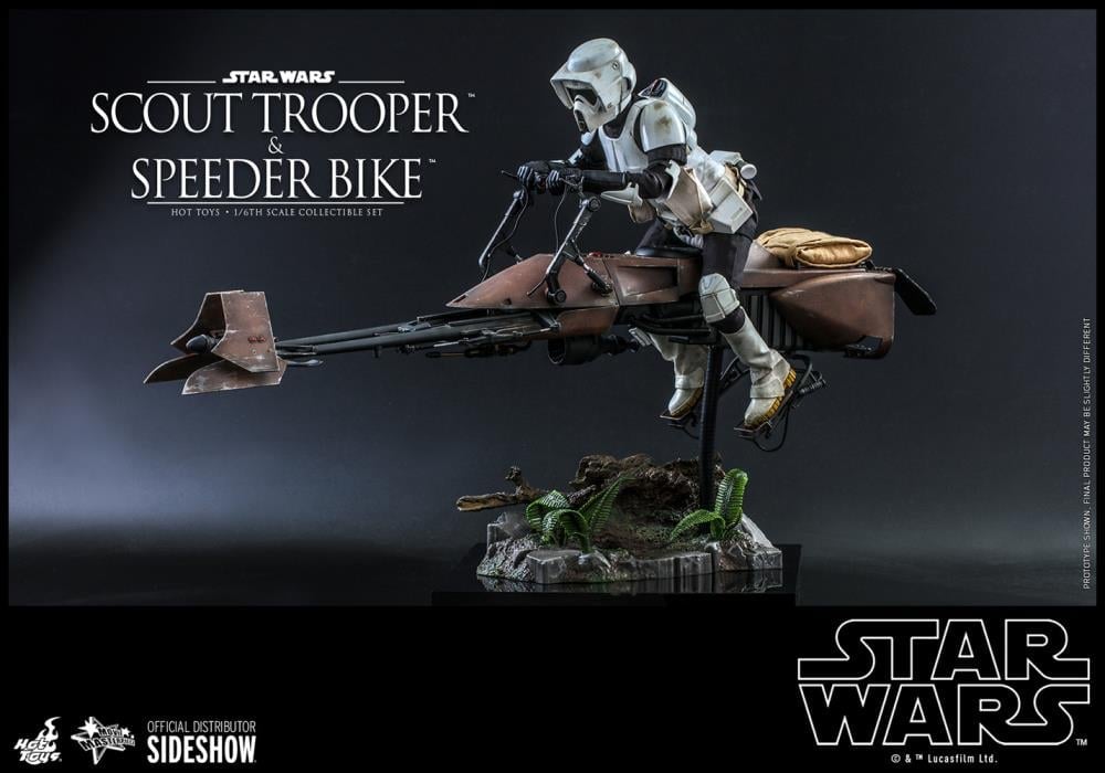 Star Wars: Return of the Jedi MMS612 Scout Trooper and Speeder Bike 1/6th Scale Collectible Figure Set Gallery Image 15