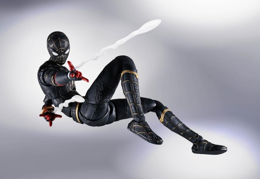 Spider-Man: No Way Home S.H.Figuarts Spider-Man (Black & Gold Suit) Action Figure Gallery Image 6
