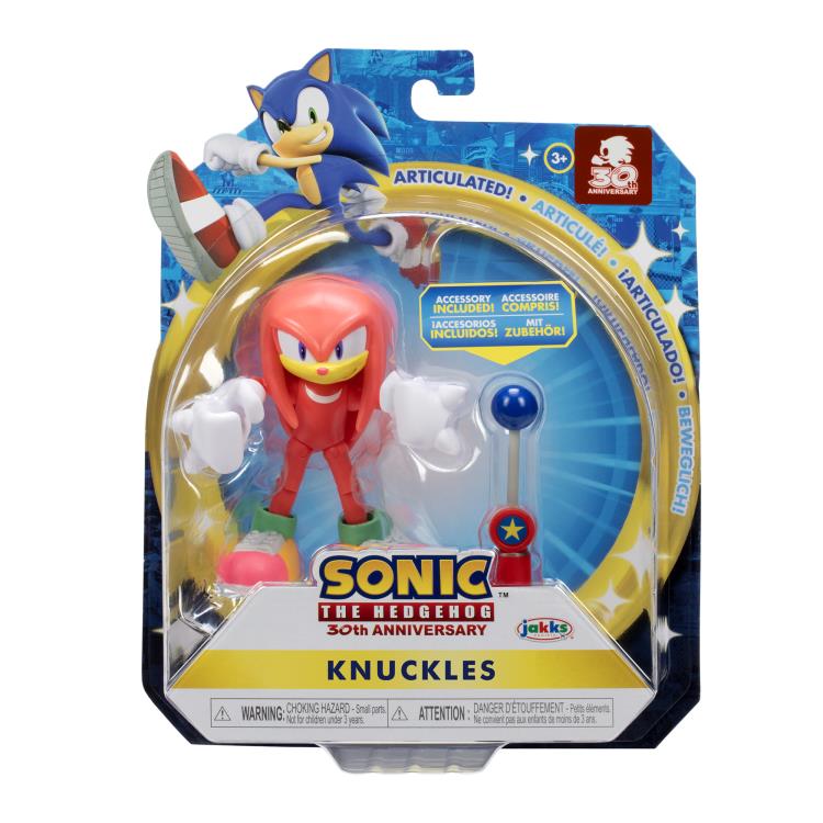 Sonic The Hedgehog 30th Anniversary Wave 6 4" Knuckles with Blue Checkpoint Gallery Image 4