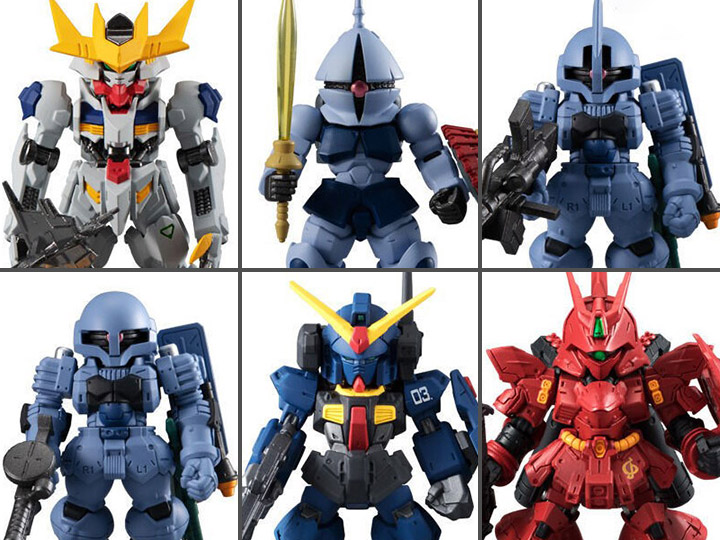 Mobile Suit Gundam FW Gundam Converge 10th Anniversary Memorial Selection #1 Set of 6 Figures Gallery Image 1