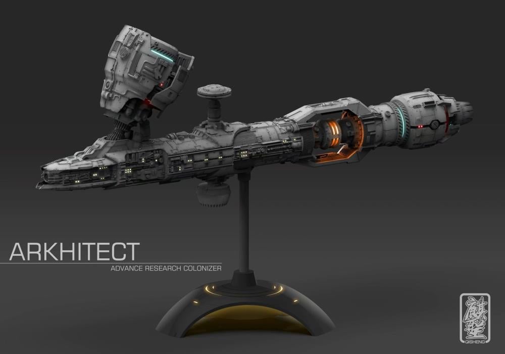Dream Gear Arkhitect Spaceship Advanced Research Colonizer 1/3000 Scale Model Kit Gallery Image 4