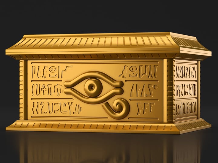 Yu-Gi-Oh! Duel Monsters UltimaGear Millennium Puzzle Gold Sarcophagus Storage Box Model Kit Gallery Image 1