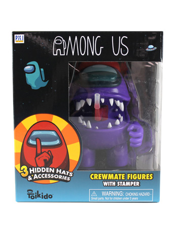 Among Us Series 1 Crewmate (Purple) 4.5" Figure with Stamper Gallery Image 2