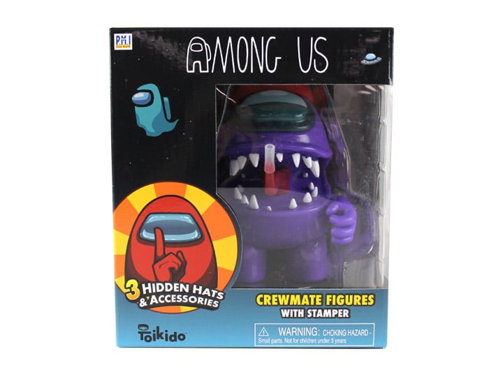 Among Us Series 1 Crewmate (Purple) 4.5" Figure with Stamper Gallery Image 1