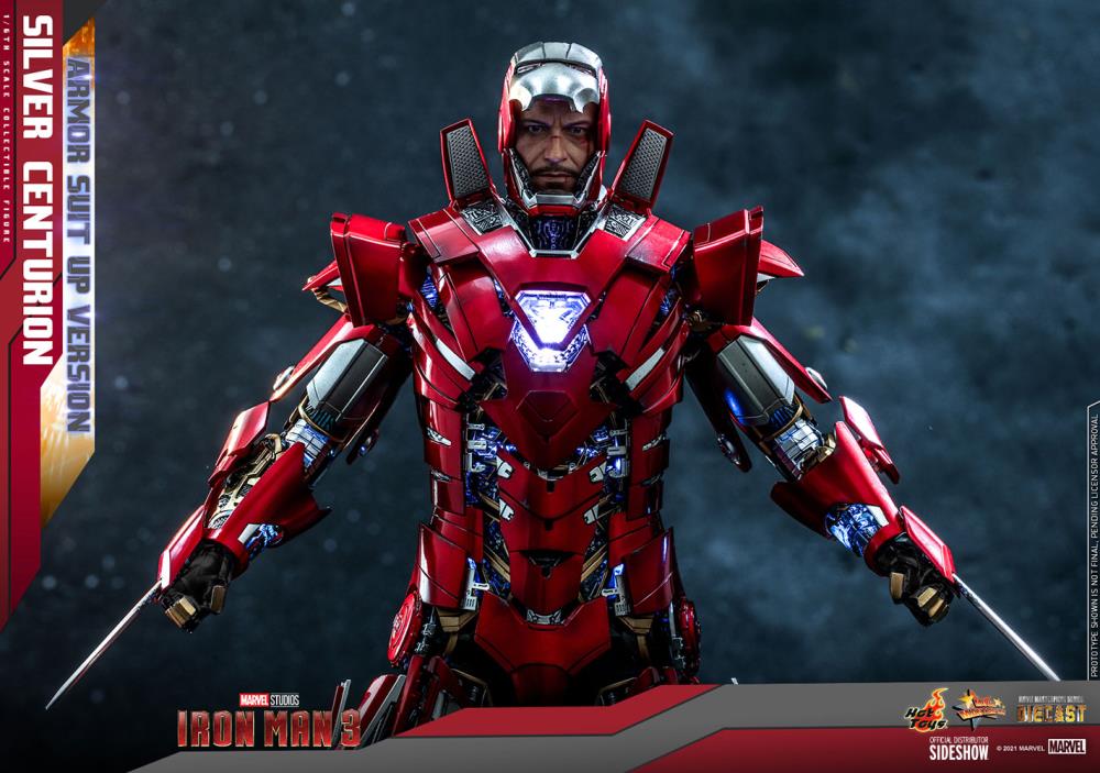 Iron Man 3 MMS618D43 Silver Centurion (Armor Suit Up Ver.) 1/6th Scale Collectible Figure Gallery Image 11