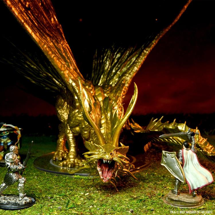 Dungeons & Dragons Icons of the Realms Adult Gold Dragon Premium Painted Figure Gallery Image 31