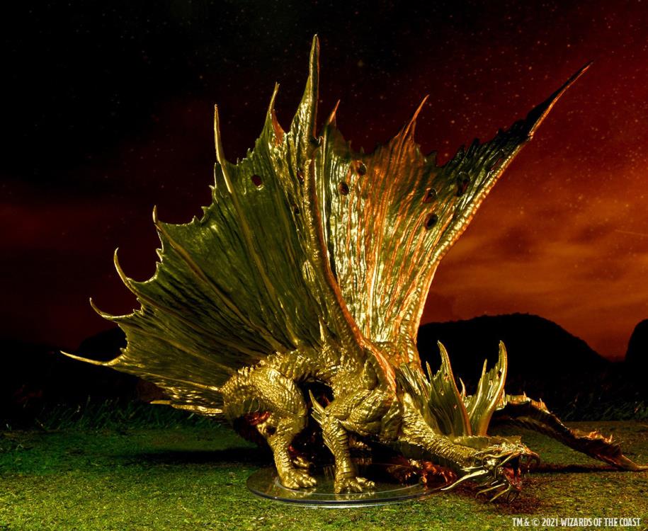 Dungeons & Dragons Icons of the Realms Adult Gold Dragon Premium Painted Figure Gallery Image 29