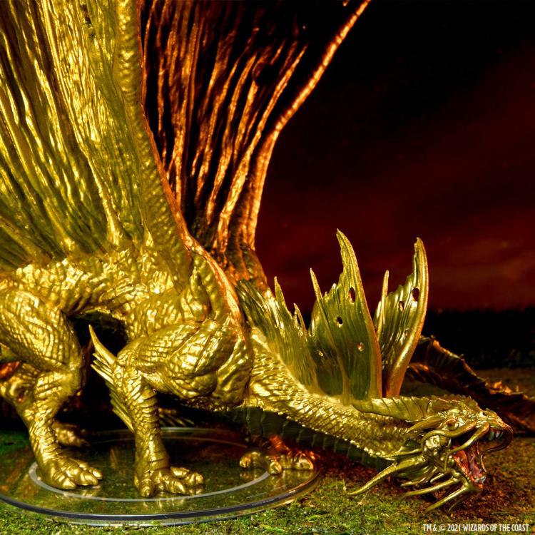 Dungeons & Dragons Icons of the Realms Adult Gold Dragon Premium Painted Figure Gallery Image 30