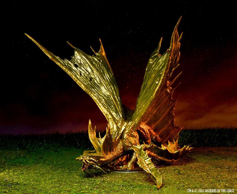 Dungeons & Dragons Icons of the Realms Adult Gold Dragon Premium Painted Figure Gallery Image 28