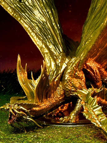 Dungeons & Dragons Icons of the Realms Adult Gold Dragon Premium Painted Figure Gallery Image 2