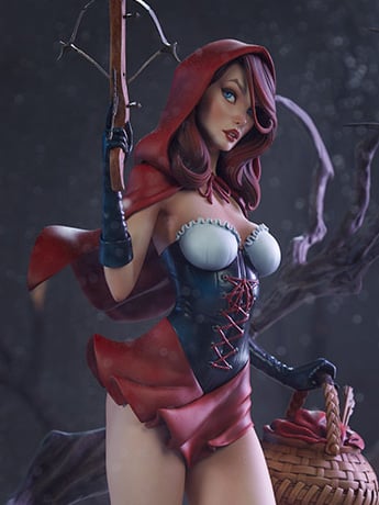 Fairytale Fantasies Collection Red Riding Hood Statue Gallery Image 2