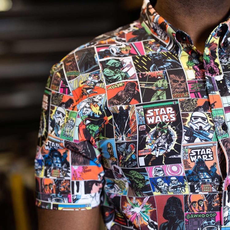 Star Wars Comic to the Dark Side Short Sleeve Button Up Shirt Gallery Image 8