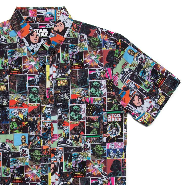 Star Wars Comic to the Dark Side Short Sleeve Button Up Shirt Gallery Image 3