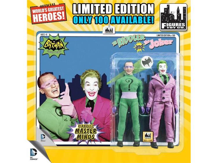 Batman Classic 1966 TV World's Greatest Heroes Joker & Riddler  8" Retro Figures Limited Edition Two Pack Gallery Image 1