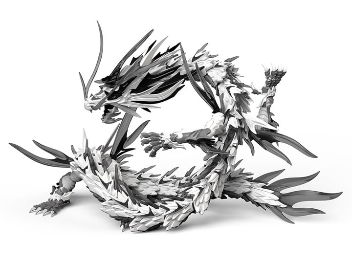 Classic Of Mountains And Seas Ink Dragon Plastic Model Kit Gallery Image 1