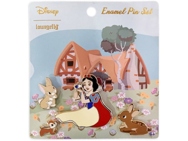 Snow White and the Seven Dwarfs Snow White and Animals Enamel Pin Set Gallery Image 1