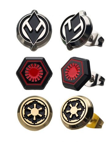 Star Wars: The Rise of Skywalker Empire Symbol & First Order Stud Earrings Gallery Image 2