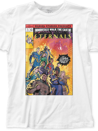 Eternals Comic Cover Who Are They? T-Shirt Gallery Image 2