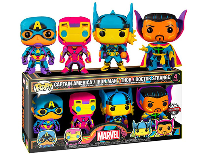 Pop! Marvel: Black Light - Avengers Exclusive Four-Pack Gallery Image 1