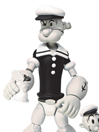 Popeye Classics Popeye (Black & White) BBTS Exclusive Action Figure Gallery Image 2
