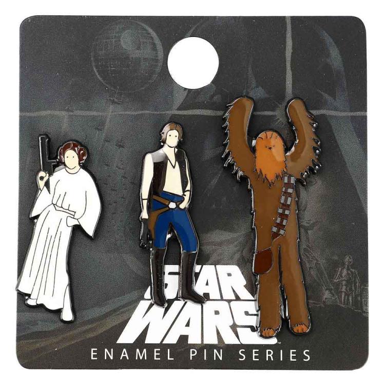Star Wars Han Solo, Chewbacca & Princess Leia Lapel Pin 3-Pack Gallery Image 3