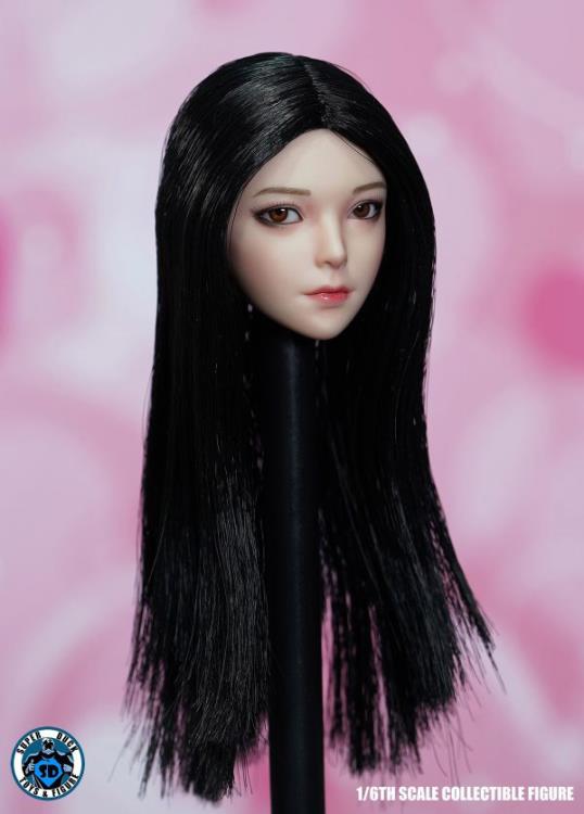 Female Head Sculpt (Long Black) w/Movable Eyeballs 1/6 Scale Accessory Gallery Image 5