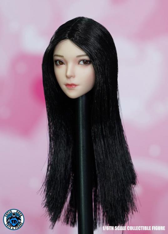 Female Head Sculpt (Long Black) w/Movable Eyeballs 1/6 Scale Accessory Gallery Image 4