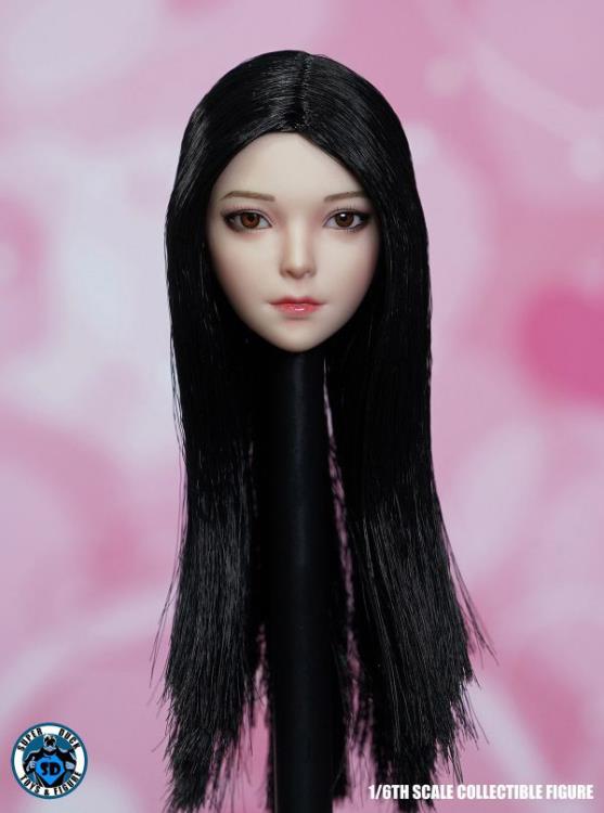 Female Head Sculpt (Long Black) w/Movable Eyeballs 1/6 Scale Accessory Gallery Image 3