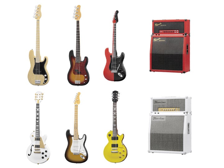 Miniature Rock Mono Guitars & Amplifiers - 1/12 Scale