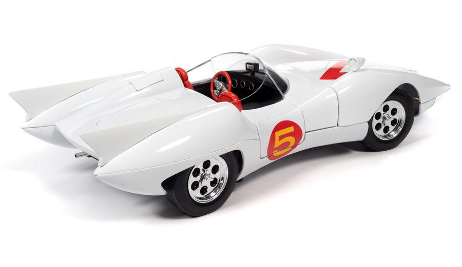 Speed Racer Mach 5 1/18 Scale Die-Cast Replica with Chim-Chim and
