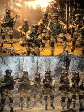US Military 75th Rangers & Delta Special Force 1/12 Scale Figure Set Gallery Image 2