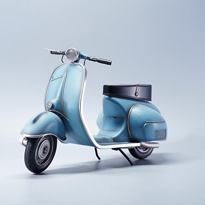 Scooter 1/6 Scale Vehicle (Blue) Gallery Image 3