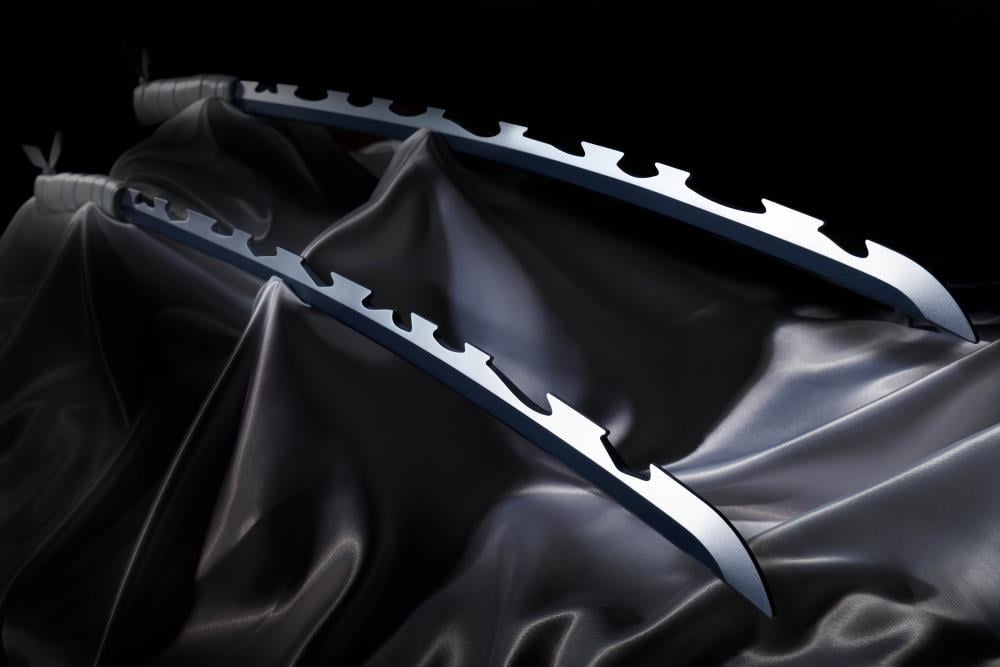 Demon Slayer: Kimetsu no Yaiba Proplica Inosuke Hashibara's Nichirin Swords Gallery Image 4