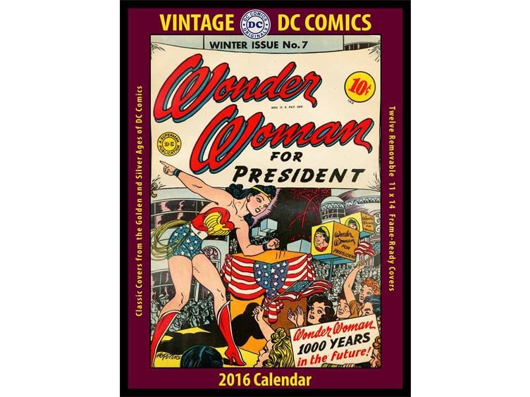 DC Comics 2016 Vintage 12 Month Wall Calendar Gallery Image 1