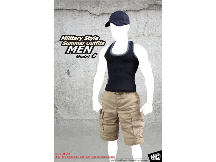 1/6 Scale Military Style Summer Outfit For Men - Black Gallery Image 1