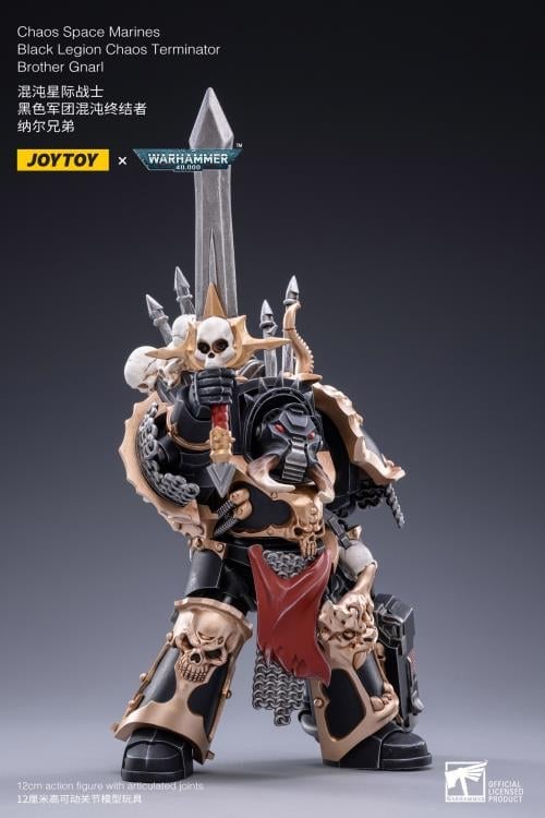 Warhammer 40K Black Legion Chaos Terminator Brother Gnarl 1/18 Scale Figure Gallery Image 9