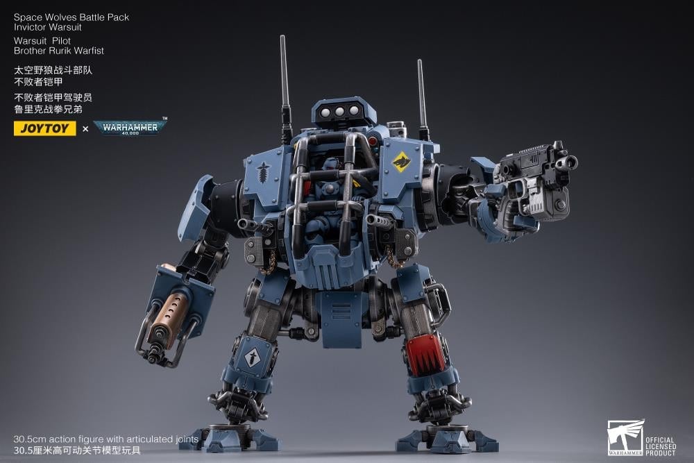 Warhammer 40K Space Wolves Invictor Warsuit 1/18 Scale Mecha Figure Set Gallery Image 9