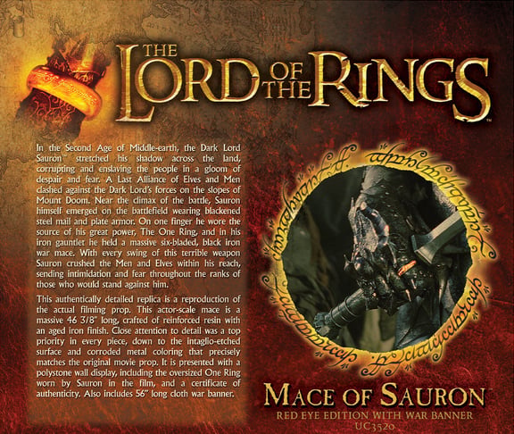 The Lord of the Rings Mace of Sauron & Ring (Red Eye Edition) With War Banner Gallery Image 7