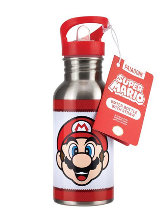 Super Mario Metal Water Bottle with Straw Gallery Image 2