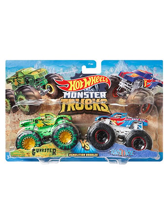 Hot Wheels Monster Trucks Demolition Doubles Gunkster vs Race Ace Gallery Image 2